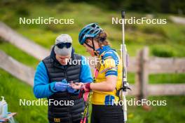 15.06.2024, Lavaze, Italy (ITA): Johannes Lukas (GER), Hanna Oeberg (SWE), (l-r)  - Biathlon summer training, Lavaze (ITA). www.nordicfocus.com. © Barbieri/NordicFocus. Every downloaded picture is fee-liable.