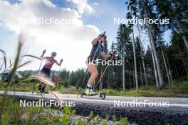 06.08.2024, Lavaze, Italy (ITA): Anna Gandler (AUT), Anna Andexer (AUT), (l-r)  - Biathlon summer training, Lavaze (ITA). www.nordicfocus.com. © Barbieri/NordicFocus. Every downloaded picture is fee-liable.