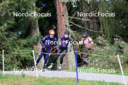 15.09.2024, Lenzerheide, Switzerland (SUI): Justine Braisaz-Bouchet (FRA), Oceane Michelon (FRA), Julia Simon (FRA), (l-r) - Sommer Nordic Event 2024, Sommer Biathlon Cup, Lenzerheide (SUI). www.nordicfocus.com. © Manzoni/NordicFocus. Every downloaded picture is fee-liable.