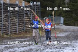 06.11.2024, Davos, Switzerland (SUI): Niklas Hartweg (SUI), Lydia Hiernickel (SUI), (l-r) - Biathlon training, snowfarming track, Davos (SUI). www.nordicfocus.com. © Manzoni/NordicFocus. Every downloaded picture is fee-liable.