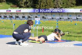 20.05.2024, Lenzerheide, Switzerland (SUI): Sandra Flunger (AUT) coach Team Switzerland, Lea Meier (SUI), (l-r) - Biathlon summer training, Lenzerheide (SUI). www.nordicfocus.com. © Manzoni/NordicFocus. Every downloaded picture is fee-liable.