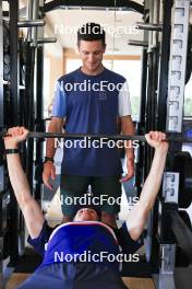 18.07.2024, Lenzerheide, Switzerland (SUI): Emil Bormetti (ITA), Coach Team USA, Campbell Wright (NZL), (l-r) - Biathlon summer training, Lenzerheide (SUI). www.nordicfocus.com. © Manzoni/NordicFocus. Every downloaded picture is fee-liable.