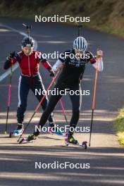 21.10.2024, Lavaze, Italy (ITA): Juni Arnekleiv (NOR), Maren Hjelmeset Kirkeeide (NOR), (l-r)  - Biathlon summer training, Lavaze (ITA). www.nordicfocus.com. © Vanzetta/NordicFocus. Every downloaded picture is fee-liable.