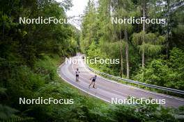 20.06.2024, Lavaze, Italy (ITA): Patrick Braunhofer (ITA), Dorothea Wierer (ITA), (l-r)  - Biathlon summer training, Lavaze (ITA). www.nordicfocus.com. © Vanzetta/NordicFocus. Every downloaded picture is fee-liable.