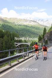 27.06.2024, Juf, Switzerland (SUI): Aita Gasparin (SUI), Elisa Gasparin (SUI), (l-r) - Biathlon summer training, Juf (SUI). www.nordicfocus.com. © Manzoni/NordicFocus. Every downloaded picture is fee-liable.