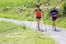 15.07.2024, Lenzerheide, Switzerland (SUI): Vincent Bonacci (USA), Vaclav Cervenka (USA), (l-r) - Biathlon summer training, Lenzerheide (SUI). www.nordicfocus.com. © Manzoni/NordicFocus. Every downloaded picture is fee-liable.