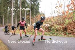 13.10.2024, Ramsau am Dachstein, Austria (AUT): Lea Meier (SUI), Lisa Theresa Hauser (AUT), Elisa Gasparin (SUI), (l-r) - Biathlon summer training, Ramsau am Dachstein (AUT). www.nordicfocus.com. © Manzoni/NordicFocus. Every downloaded picture is fee-liable.