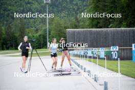 15.05.2024, Ruhpolding, Germany (GER): Leni Dietersberger (GER), Marisa Emonts (GER), Charlotta de Buhr (GER), (l-r) - Biathlon summer training, Ruhpolding (SUI). www.nordicfocus.com. © Reiter/NordicFocus. Every downloaded picture is fee-liable.