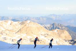 14.10.2024, Ramsau am Dachstein, Austria (AUT): Matthias Riebli (SUI), Lena Haecki-Gross (SUI), (l-r) - Biathlon summer training, Dachsteinglacier, Ramsau am Dachstein (AUT). www.nordicfocus.com. © Manzoni/NordicFocus. Every downloaded picture is fee-liable.