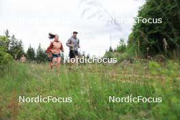 11.06.2024, Premanon, France (FRA): Lou Jeanmonnot (FRA), Gilonne Guigonnat (FRA), (l-r) - Biathlon summer training, Premanon (FRA). www.nordicfocus.com. © Manzoni/NordicFocus. Every downloaded picture is fee-liable.