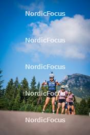 06.08.2024, Lavaze, Italy (ITA): Anna Andexer (AUT), Lisa Osl (AUT), Dunja Zdouc (AUT), (l-r)  - Biathlon summer training, Lavaze (ITA). www.nordicfocus.com. © Barbieri/NordicFocus. Every downloaded picture is fee-liable.