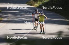 27.08.2024, Martell, Italy (ITA): Patrick Braunhofer (ITA), Elia Zeni (ITA), (l-r) - Biathlon summer training, Martell (ITA). www.nordicfocus.com. © Vanzetta/NordicFocus. Every downloaded picture is fee-liable.