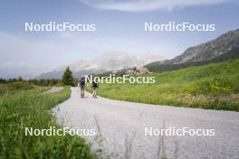 19.06.2024, Lavaze, Italy (ITA): Elia Zeni (ITA), Tommaso Giacomel (ITA), (l-r)  - Biathlon summer training, Lavaze (ITA). www.nordicfocus.com. © Vanzetta/NordicFocus. Every downloaded picture is fee-liable.