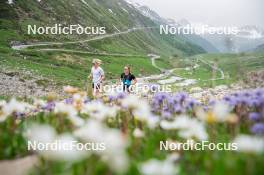 19.06.2024, Tignes, France (FRA): Sophie Chauveau (FRA), Mélissa Gal (FRA), (l-r) - Biathlon summer training, Tignes (FRA). www.nordicfocus.com. © Authamayou/NordicFocus. Every downloaded picture is fee-liable.