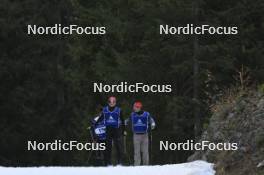 06.11.2024, Davos, Switzerland (SUI): Sandro Bovisi (SUI), Sebastian Stalder (SUI), Niklas Hartweg (SUI), (l-r) - Biathlon training, snowfarming track, Davos (SUI). www.nordicfocus.com. © Manzoni/NordicFocus. Every downloaded picture is fee-liable.