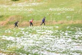 15.09.2024, Lenzerheide, Switzerland (SUI): Aita Gasparin (SUI), Lea Meier (SUI), Lou Jeanmonnot (FRA), (l-r) - Sommer Nordic Event 2024, Sommer Biathlon Cup, Lenzerheide (SUI). www.nordicfocus.com. © Manzoni/NordicFocus. Every downloaded picture is fee-liable.