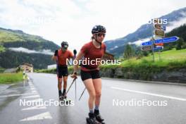 27.06.2024, Juf, Switzerland (SUI): Joscha Burkhalter (SUI), Elisa Gasparin (SUI), (l-r) - Biathlon summer training, Juf (SUI). www.nordicfocus.com. © Manzoni/NordicFocus. Every downloaded picture is fee-liable.