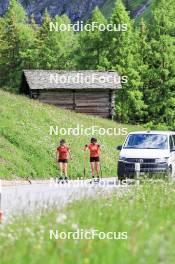 27.06.2024, Juf, Switzerland (SUI): Elisa Gasparin (SUI), Aita Gasparin (SUI), (l-r) - Biathlon summer training, Juf (SUI). www.nordicfocus.com. © Manzoni/NordicFocus. Every downloaded picture is fee-liable.