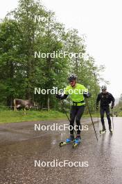 21.05.2024, Lenzerheide, Switzerland (SUI): Gion Stalder (SUI), Niklas Hartweg (SUI), (l-r) - Biathlon summer training, Lenzerheide (SUI). www.nordicfocus.com. © Manzoni/NordicFocus. Every downloaded picture is fee-liable.