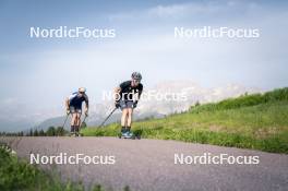 19.06.2024, Lavaze, Italy (ITA): Didier Bionaz (ITA), Elia Zeni (ITA), (l-r)  - Biathlon summer training, Lavaze (ITA). www.nordicfocus.com. © Vanzetta/NordicFocus. Every downloaded picture is fee-liable.