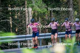 06.08.2024, Lavaze, Italy (ITA): Kristina Oberthaler (AUT), Lea Rothschopf (AUT), Lara Wagner (AUT), Lisa Osl (AUT), (l-r)  - Biathlon summer training, Lavaze (ITA). www.nordicfocus.com. © Barbieri/NordicFocus. Every downloaded picture is fee-liable.