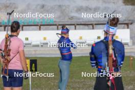 12.10.2024, Ramsau am Dachstein, Austria (AUT): Julia Simon (FRA), Gilonne Guigonnat (FRA), Oceane Michelon (FRA), (l-r) - Biathlon summer training, Ramsau am Dachstein (AUT). www.nordicfocus.com. © Manzoni/NordicFocus. Every downloaded picture is fee-liable.