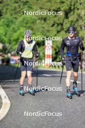 27.06.2024, Juf, Switzerland (SUI): Sebastian Stalder (SUI), Gion Stalder (SUI), (l-r) - Biathlon summer training, Juf (SUI). www.nordicfocus.com. © Manzoni/NordicFocus. Every downloaded picture is fee-liable.