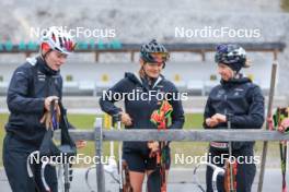 13.10.2024, Ramsau am Dachstein, Austria (AUT): Amy Baserga (SUI), Lea Meier (SUI), Elisa Gasparin (SUI), (l-r) - Biathlon summer training, Ramsau am Dachstein (AUT). www.nordicfocus.com. © Manzoni/NordicFocus. Every downloaded picture is fee-liable.