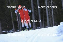 07.11.2024, Davos, Switzerland (SUI): Joscha Burkhalter (SUI), Niklas Hartweg (SUI), (l-r) - Biathlon training, snowfarming track, Davos (SUI). www.nordicfocus.com. © Manzoni/NordicFocus. Every downloaded picture is fee-liable.