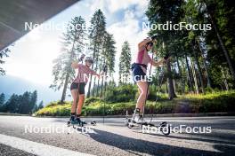 06.08.2024, Lavaze, Italy (ITA): Lisa Osl (AUT), Lara Wagner (AUT), (l-r)  - Biathlon summer training, Lavaze (ITA). www.nordicfocus.com. © Barbieri/NordicFocus. Every downloaded picture is fee-liable.