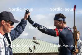 22.10.2024, Lavaze, Italy (ITA): Egil Kristiansen (NOR), Sturla Holm Laegreid (NOR), (l-r)  - Biathlon summer training, Lavaze (ITA). www.nordicfocus.com. © Vanzetta/NordicFocus. Every downloaded picture is fee-liable.