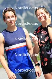 15.07.2024, Lenzerheide, Switzerland (SUI): Bjorn Westervelt (USA), Grace Castonguay (USA), (l-r) - Biathlon summer training, Lenzerheide (SUI). www.nordicfocus.com. © Manzoni/NordicFocus. Every downloaded picture is fee-liable.