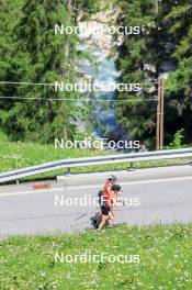 27.06.2024, Juf, Switzerland (SUI): Aita Gasparin (SUI), Elisa Gasparin (SUI), (l-r) - Biathlon summer training, Juf (SUI). www.nordicfocus.com. © Manzoni/NordicFocus. Every downloaded picture is fee-liable.