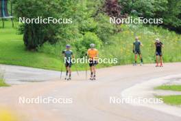 02.07.2024, Premanon, France (FRA): Oscar Lombardot (FRA), Fabien Claude (FRA), Eric Perrot (FRA), Emilien Jacquelin (FRA), (l-r) - Biathlon summer training, Premanon (FRA). www.nordicfocus.com. © Manzoni/NordicFocus. Every downloaded picture is fee-liable.