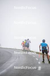 02.09.2024, Font-Romeu, France (FRA): Jesper Nelin (SWE), Martin Ponsiluoma (SWE), Emil Nykvist (SWE), Sebastian Samuelsson (SWE), Malte Stefansson (SWE), (l-r) - Biathlon summer training, Font-Romeu (FRA). www.nordicfocus.com. © Authamayou/NordicFocus. Every downloaded picture is fee-liable.