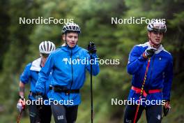 26.08.2024, Martell, Italy (ITA): Elia Zeni (ITA), Didier Bionaz (ITA), (l-r) - Biathlon summer training, Martell (ITA). www.nordicfocus.com. © Vanzetta/NordicFocus. Every downloaded picture is fee-liable.