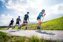 06.06.2024, Lavaze, Italy (ITA): Anton Ivarsson (SWE), Malte Stefansson (SWE), Jesper Nelin (SWE), Elvira Oeberg (SWE), (l-r)  - Biathlon summer training, Lavaze (ITA). www.nordicfocus.com. © Barbieri/NordicFocus. Every downloaded picture is fee-liable.