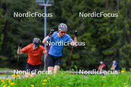 20.05.2024, Lenzerheide, Switzerland (SUI): Gion Stalder (SUI), Sebastian Stalder (SUI), (l-r) - Biathlon summer training, Lenzerheide (SUI). www.nordicfocus.com. © Manzoni/NordicFocus. Every downloaded picture is fee-liable.