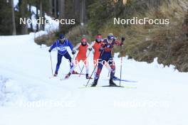 07.11.2024, Davos, Switzerland (SUI): Christoph Eigenmann (SUI), head of team customs, Elisa Gasparin (SUI), Aita Gasparin (SUI), Lisa Theresa Hauser (AUT), (l-r) - Biathlon training, snowfarming track, Davos (SUI). www.nordicfocus.com. © Manzoni/NordicFocus. Every downloaded picture is fee-liable.