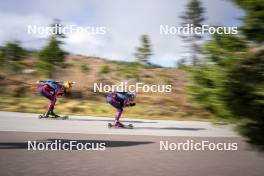 22.10.2024, Lavaze, Italy (ITA): Johannes Thingnes Boe (NOR), Tarjei Boe (NOR), (l-r)  - Biathlon summer training, Lavaze (ITA). www.nordicfocus.com. © Vanzetta/NordicFocus. Every downloaded picture is fee-liable.