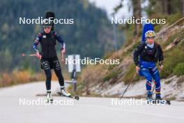 11.10.2024, Ramsau am Dachstein, Austria (AUT): Oceane Michelon (FRA), Jeanne Richard (FRA), (l-r) - Biathlon summer training, Dachsteinglacier, Ramsau am Dachstein (AUT). www.nordicfocus.com. © Manzoni/NordicFocus. Every downloaded picture is fee-liable.