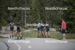 18.06.2024, Correncon-en-Vercors, France (FRA): Valentin Lejeune (FRA), Damien Levet (FRA), Theo Guiraud Poillot (FRA), Antonin Guigonnat (FRA), Remi Broutier (FRA), Louis Deschamps (FRA), (l-r) - Biathlon summer training, Correncon-en-Vercors (FRA). www.nordicfocus.com. © Joly/NordicFocus. Every downloaded picture is fee-liable.