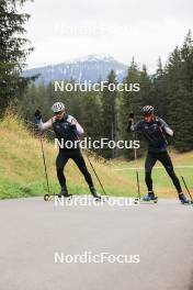 16.09.2024, Lenzerheide, Switzerland (SUI): Joscha Burkhalter (SUI), Gion Stalder (SUI), (l-r) - Biathlon summer training, Lenzerheide (SUI). www.nordicfocus.com. © Manzoni/NordicFocus. Every downloaded picture is fee-liable.