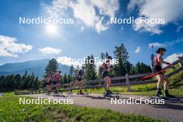 06.08.2024, Lavaze, Italy (ITA): Lara Wagner (AUT), Anna Gandler (AUT), Tamara Steiner (AUT), Lea Rothschopf (AUT), Anna Juppe (AUT), (l-r)  - Biathlon summer training, Lavaze (ITA). www.nordicfocus.com. © Barbieri/NordicFocus. Every downloaded picture is fee-liable.