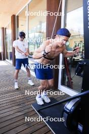 18.07.2024, Lenzerheide, Switzerland (SUI): Armin Auchentaller (ITA), Coach Team USA, Vaclav Cervenka (USA), (l-r) - Biathlon summer training, Lenzerheide (SUI). www.nordicfocus.com. © Manzoni/NordicFocus. Every downloaded picture is fee-liable.