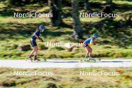 05.09.2024, Font-Romeu, France (FRA): Ella Halvarsson (SWE), Anna Magnusson (SWE), (l-r) - Biathlon summer training, Font-Romeu (FRA). www.nordicfocus.com. © Authamayou/NordicFocus. Every downloaded picture is fee-liable.