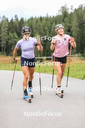 05.09.2024, Lenzerheide, Switzerland (SUI): Juni Arnekleiv (NOR), Maren Kirkeeide (NOR), (l-r) - Biathlon summer training, Lenzerheide (SUI). www.nordicfocus.com. © Manzoni/NordicFocus. Every downloaded picture is fee-liable.