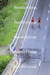 27.06.2024, Juf, Switzerland (SUI): Aita Gasparin (SUI), Elisa Gasparin (SUI), (l-r) - Biathlon summer training, Juf (SUI). www.nordicfocus.com. © Manzoni/NordicFocus. Every downloaded picture is fee-liable.