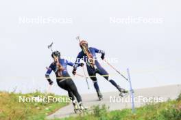 15.09.2024, Lenzerheide, Switzerland (SUI): Oceane Michelon (FRA), Justine Braisaz-Bouchet (FRA), (l-r) - Sommer Nordic Event 2024, Sommer Biathlon Cup, Lenzerheide (SUI). www.nordicfocus.com. © Manzoni/NordicFocus. Every downloaded picture is fee-liable.