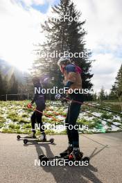 15.09.2024, Lenzerheide, Switzerland (SUI): Fany Bertrand (FRA), Paula Botet (FRA), (l-r) - Sommer Nordic Event 2024, Sommer Biathlon Cup, Lenzerheide (SUI). www.nordicfocus.com. © Manzoni/NordicFocus. Every downloaded picture is fee-liable.